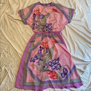 Vintage silky floral dress